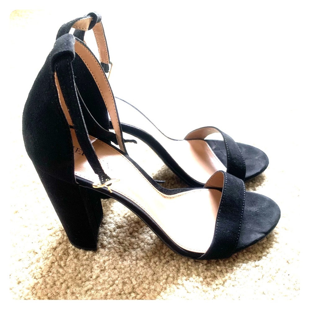 Black Merona Block-Heeled Sandals